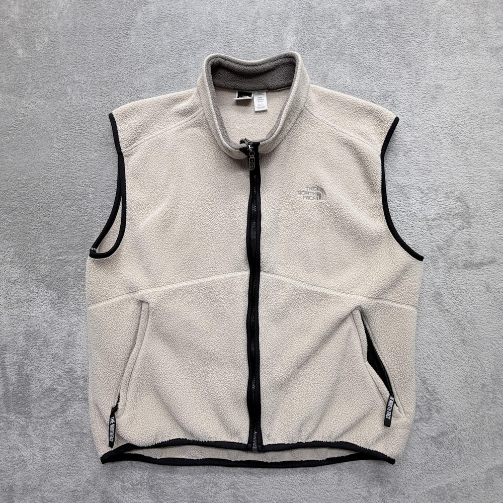 Vintage The North Face Vest Mens XL Beige Windbreaker Collared Pockets USA